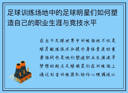 足球训练场地中的足球明星们如何塑造自己的职业生涯与竞技水平